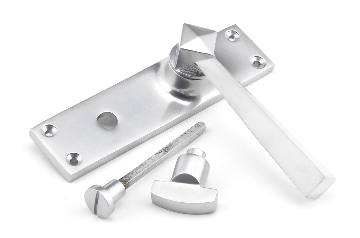 From The Anvil - Satin Chrome Straight Lever Bathroom Set | Sku. 91973 | Trade Door Handles.