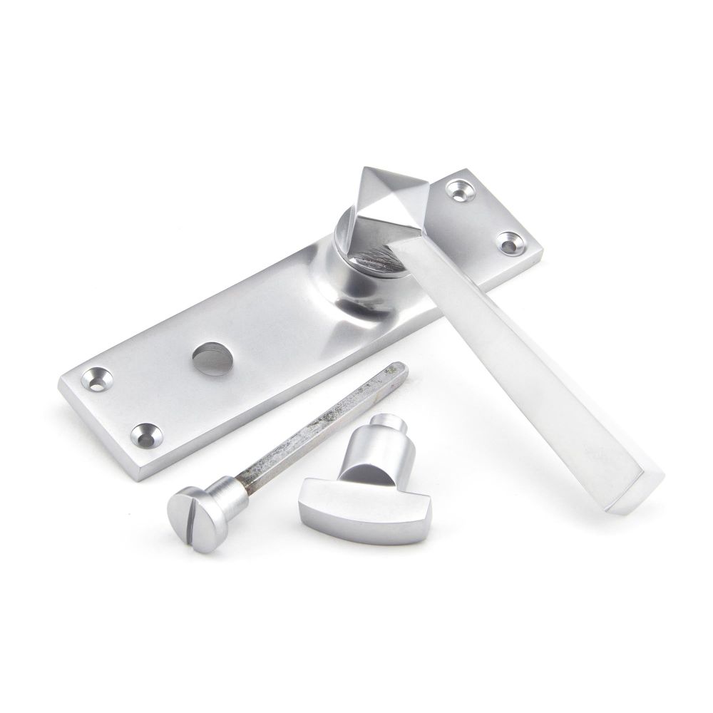 From The Anvil - Satin Chrome Straight Lever Bathroom Set | Sku. 91973 | Trade Door Handles.