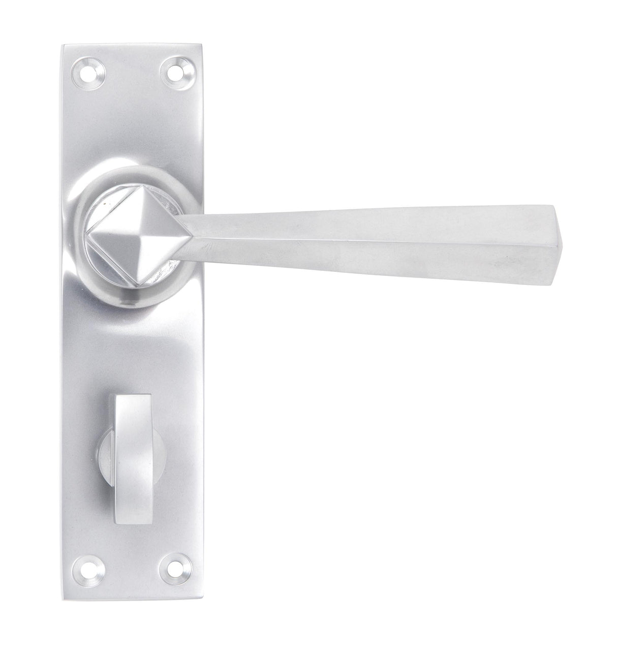 From The Anvil - Satin Chrome Straight Lever Bathroom Set | Sku. 91973 | Trade Door Handles.