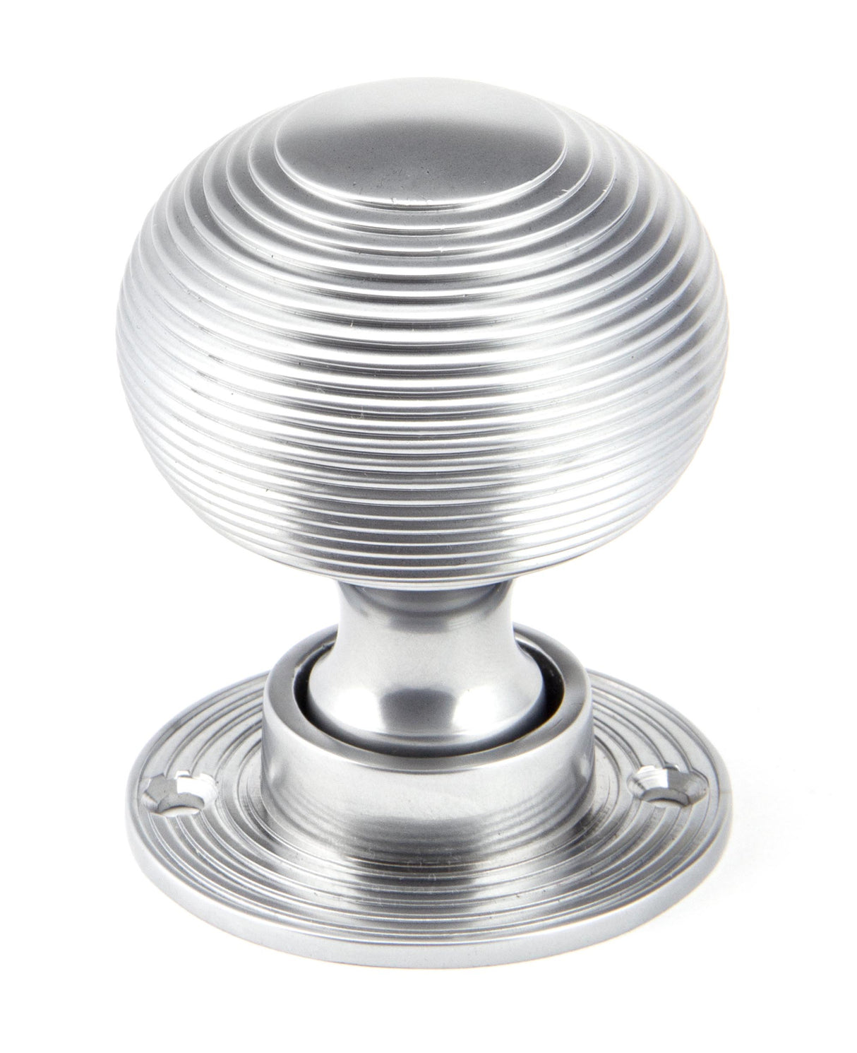 From The Anvil - Satin Chrome Heavy Beehive Mortice/Rim Knob Set | Sku. 91974 | Trade Door Handles.