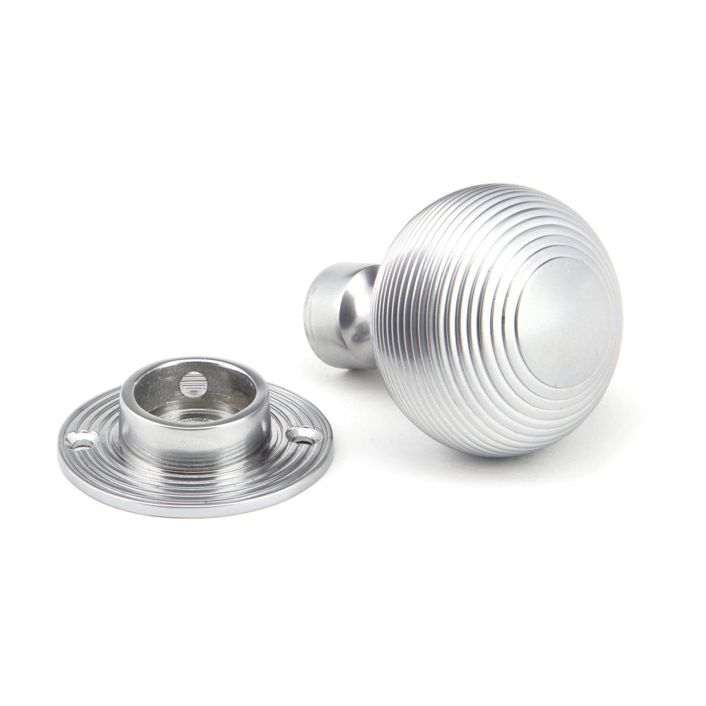 From The Anvil - Satin Chrome Heavy Beehive Mortice/Rim Knob Set | Sku. 91974 | Trade Door Handles.
