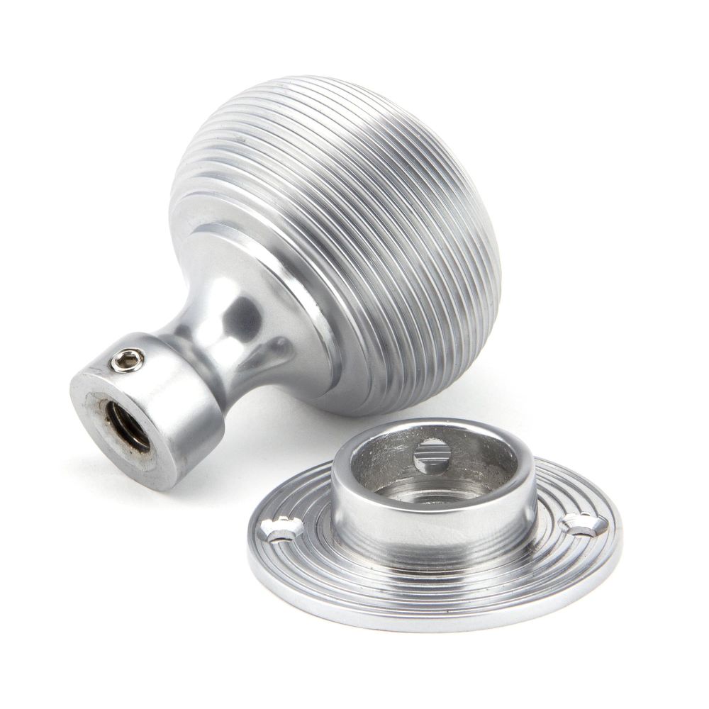 From The Anvil - Satin Chrome Heavy Beehive Mortice/Rim Knob Set | Sku. 91974 | Trade Door Handles.
