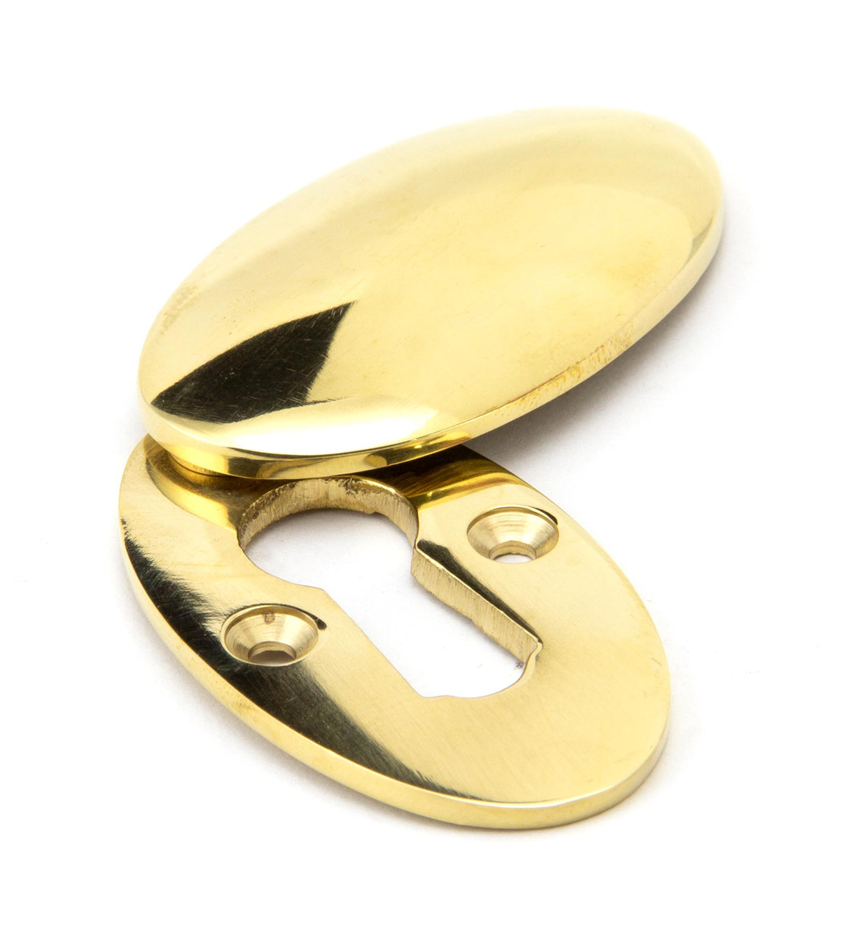 From The Anvil - Polished Brass Oval Escutcheon & Cover | Sku. 91987 | Trade Door Handles.