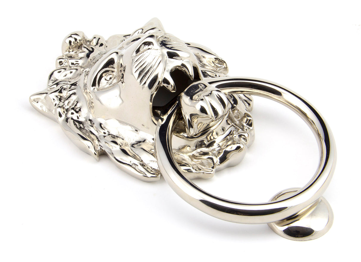 From The Anvil - Polished Nickel Lion Head Door Knocker | Sku. 91997 | Trade Door Handles.