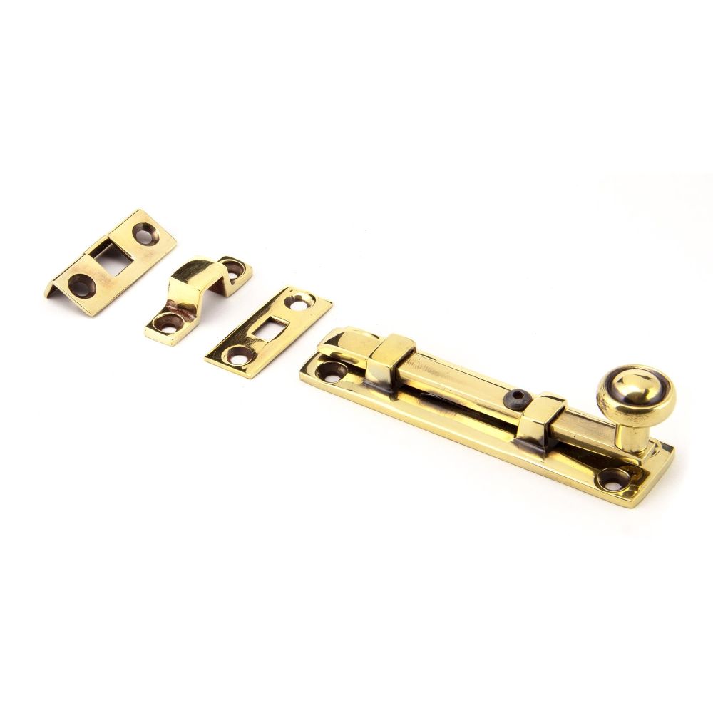 From The Anvil - Aged Brass 4" Universal Bolt | Sku. 92007 | Trade Door Handles.