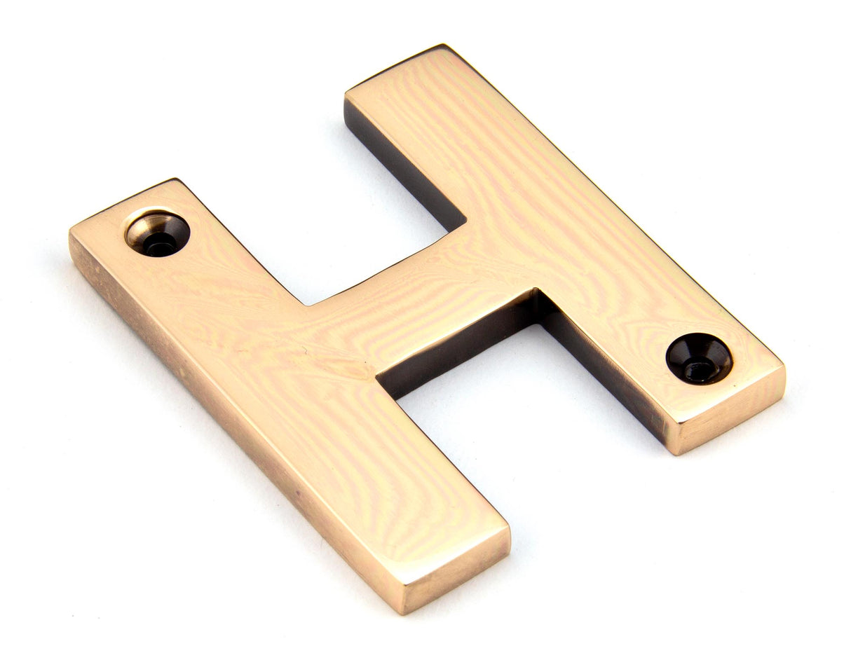 From The Anvil - Polished Bronze Letter H | Sku. 92031H | Trade Door Handles.