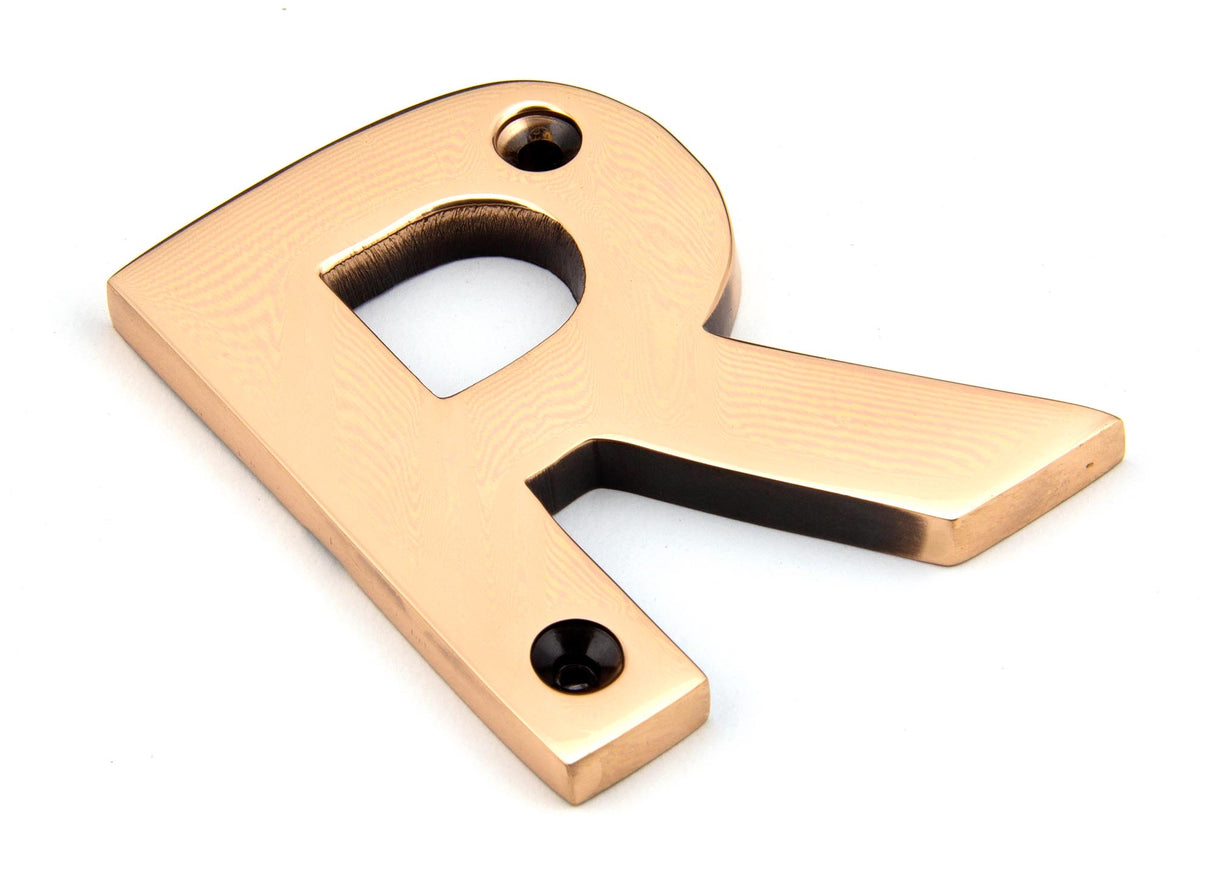 From The Anvil - Polished Bronze Letter R | Sku. 92031R | Trade Door Handles.