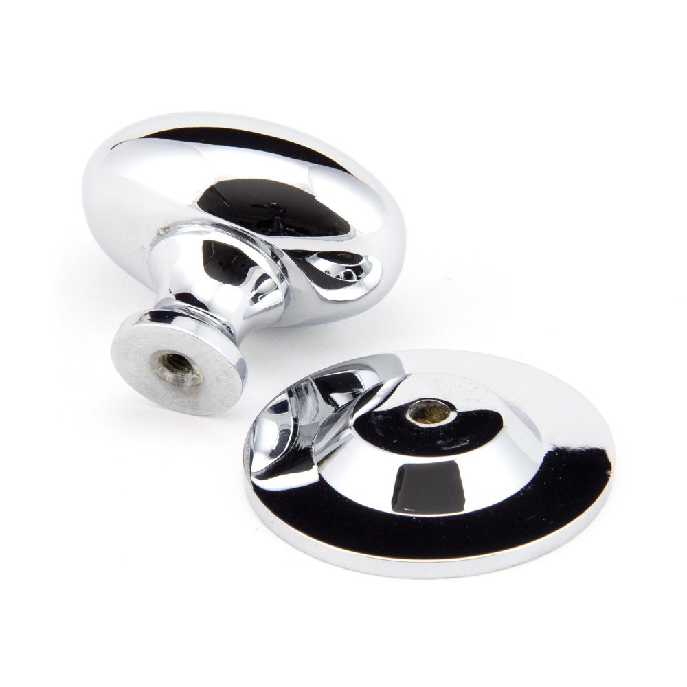 From The Anvil - Polished Chrome Oval Cabinet Knob 40mm | Sku. 92033 | Trade Door Handles.