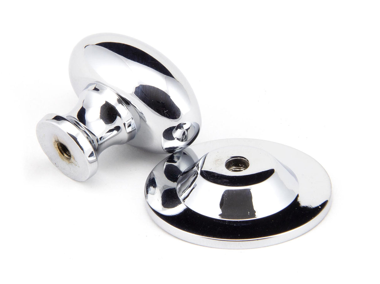 From The Anvil - Polished Chrome Oval Cabinet Knob 33mm | Sku. 92034 | Trade Door Handles.