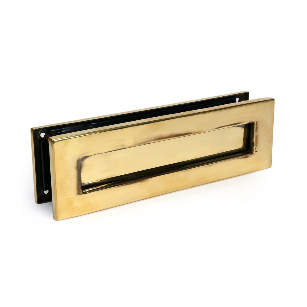 From The Anvil - Aged Brass Traditional Letterbox | Sku. 92127 | Trade Door Handles.