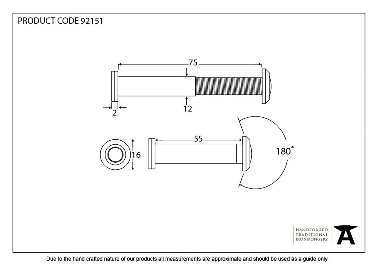 From The Anvil - Polished Chrome Door Viewer 180 Degree (55-75mm Door) | Sku. 92151 | Trade Door Handles.