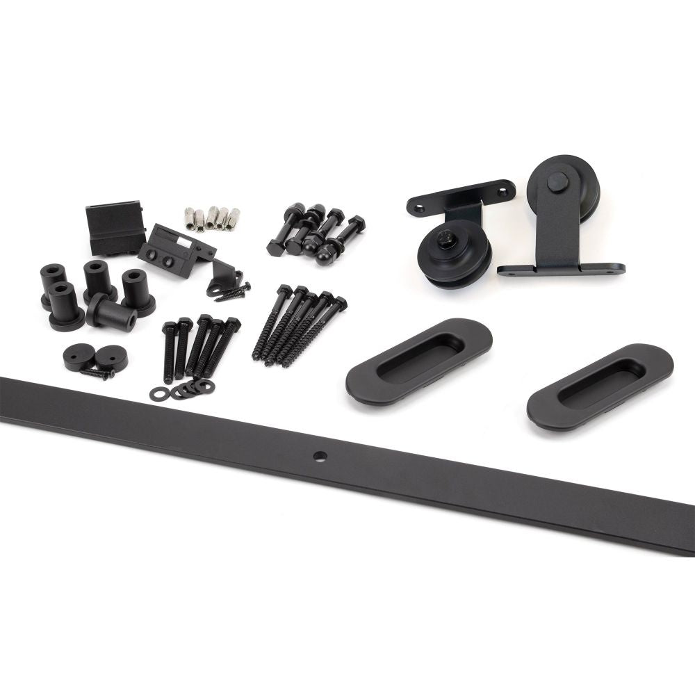 From The Anvil - 100kg Black (Top Mount) Sliding Door Hardware Kit (2m Track) | Sku. 93230 | Trade Door Handles.