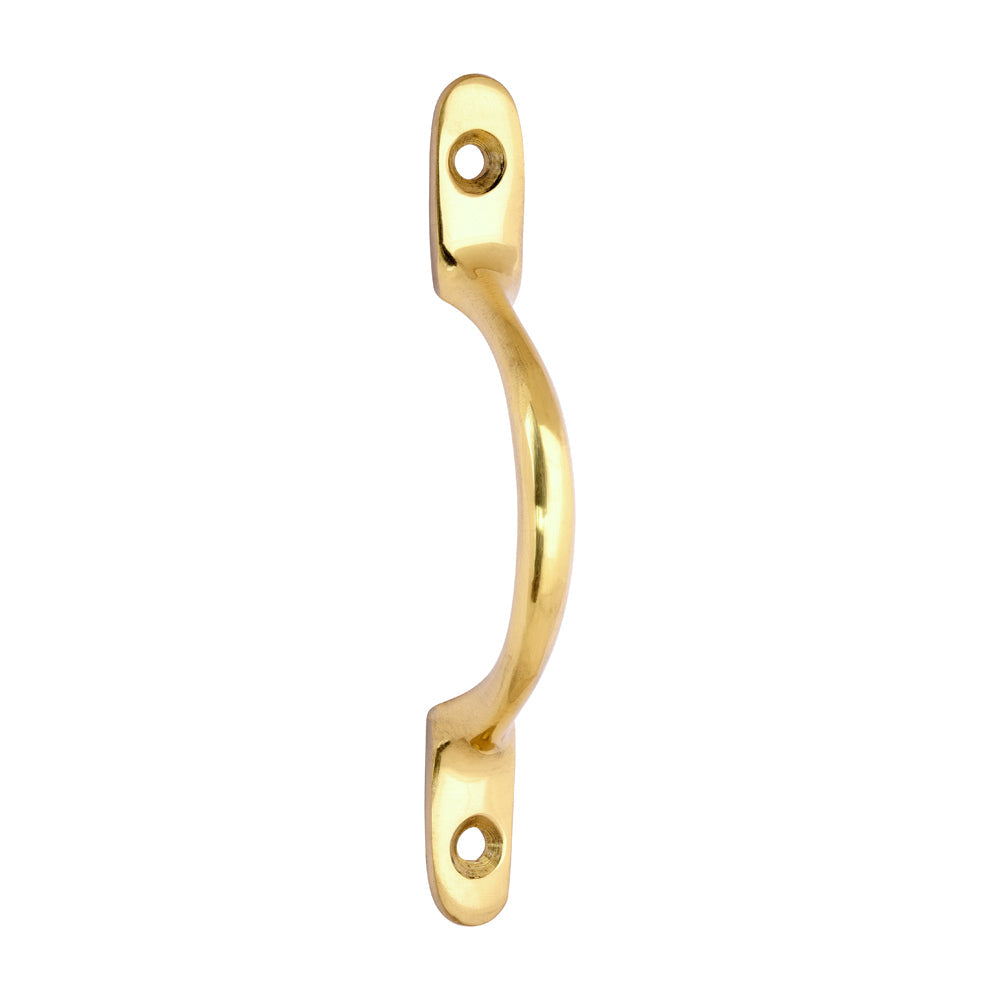 This is an image of Timco - Traditional Pattern Sash Pull Handle - Polished Brass 100mm (1 Each TIMpac) 949014P