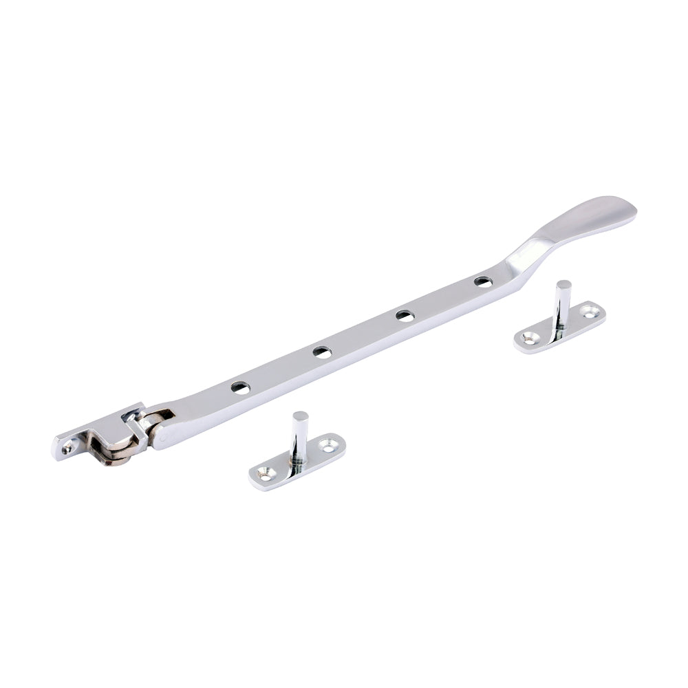This is an image of Timco - Victorian Pattern Casement Stay - Polished Chrome 240mm (1 Each Bag) 949897
