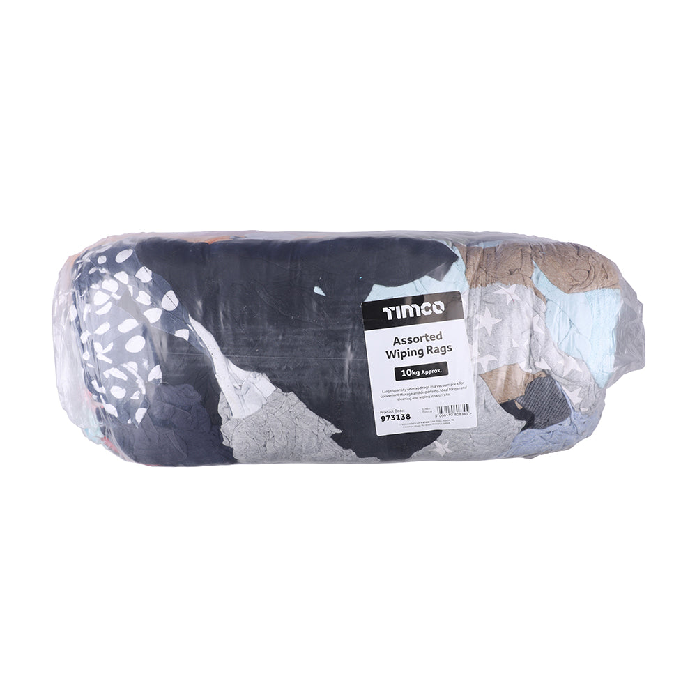 This is an image of Timco - Assorted Wiping Rags 10kg (10 Kilograms Bag) 973138