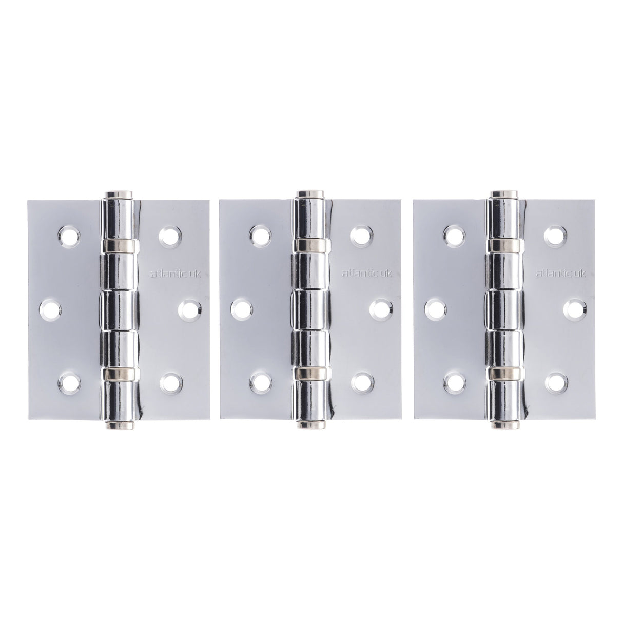 Quality image of Atlantic Ball Bearing Hinges 3" x 2.5" x 2.5mm set of 3 - Polished Chrome | Sku. a2hb32525pc-3 | available from Trade Door Handles.