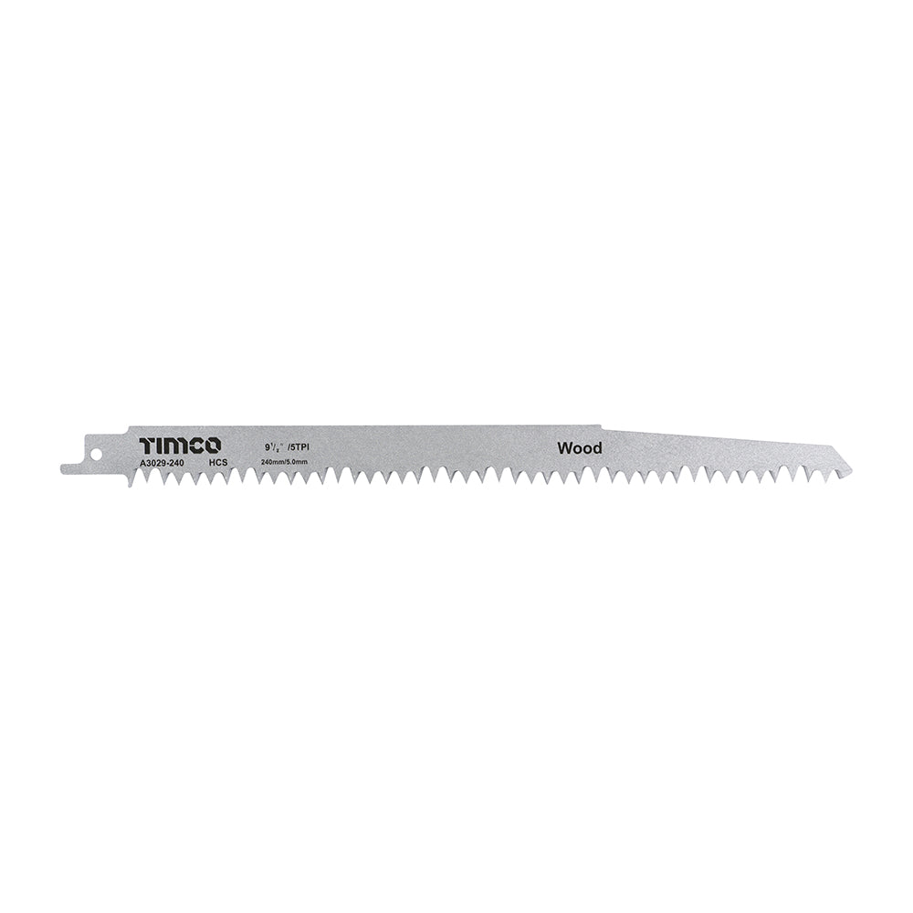 This is an image of Timco - Reciprocating Saw Blades - Wood Cutting - High Carbon Steel - S1531L S1531L (5 Pieces Pack) A3029-240