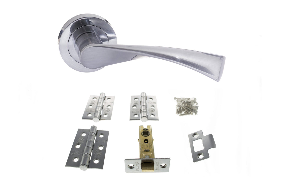 Quality image of Atlantic Colorado Door Pack Bundle (3" Latch + 3"x2" Hingesx3) - Satin Chrome | Sku. adpbs34rsc3 | available from Trade Door Handles.