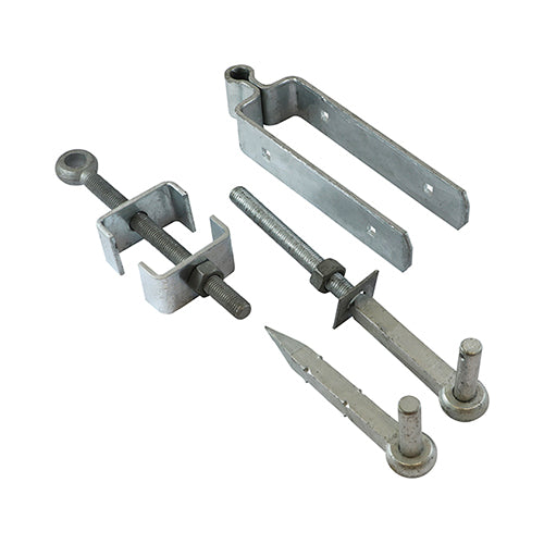 This is an image of Timco - Adjustable Hinge Set - Hot Dipped Galvanised 450mm (1 Each Plain Bag) AFH450G