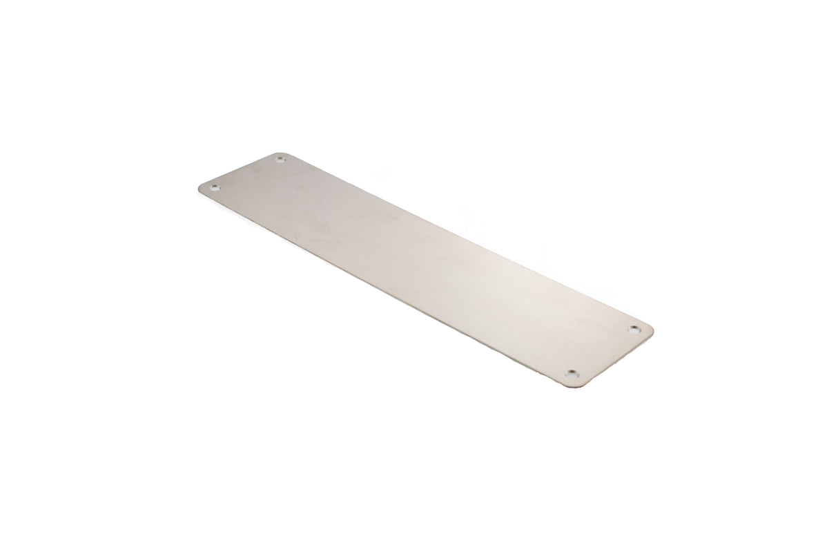 Quality image of Atlantic Finger Plate Radius Corner Pre drilled with screws 300mm x 75mm - Satin Stainless Steel | Sku. afp30075sss | available from Trade Door Handles.