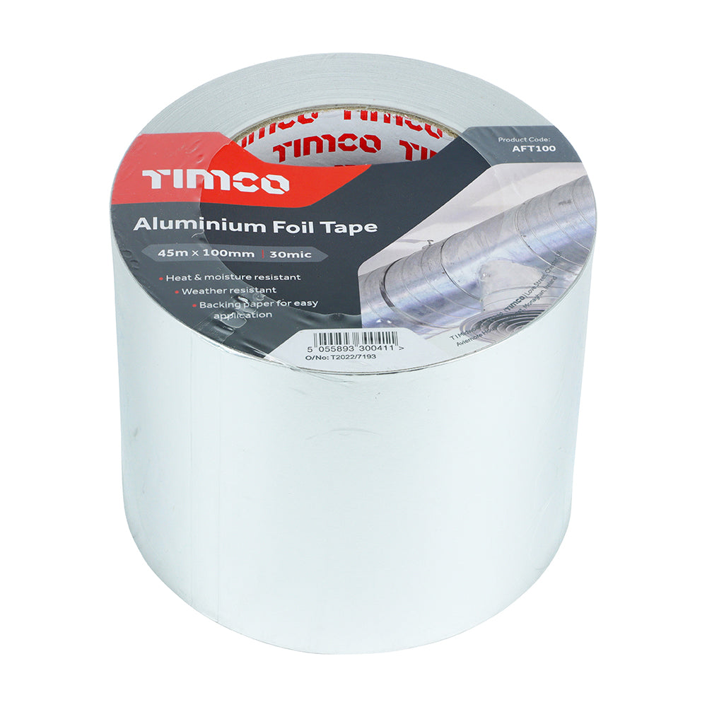 This is an image of Timco - Aluminium Foil Tape 45m x 100mm (1 Each Roll) PCSAFT100