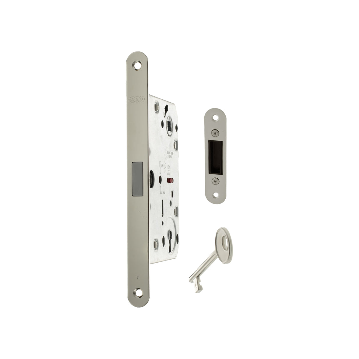 Quality image of AGB Polaris 2XT Magnetic Key Sashlock 50mm backset - Satin Chrome | Sku. agb2xtlk50sc | available from Trade Door Handles.