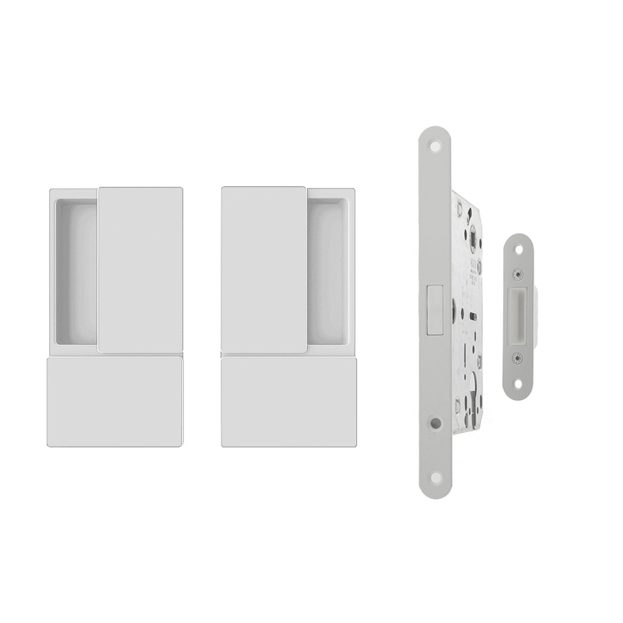 Quality image of AGB Wave Flush Door Handle & Euro Profile Lock Set - White | Sku. agbwewh | available from Trade Door Handles.