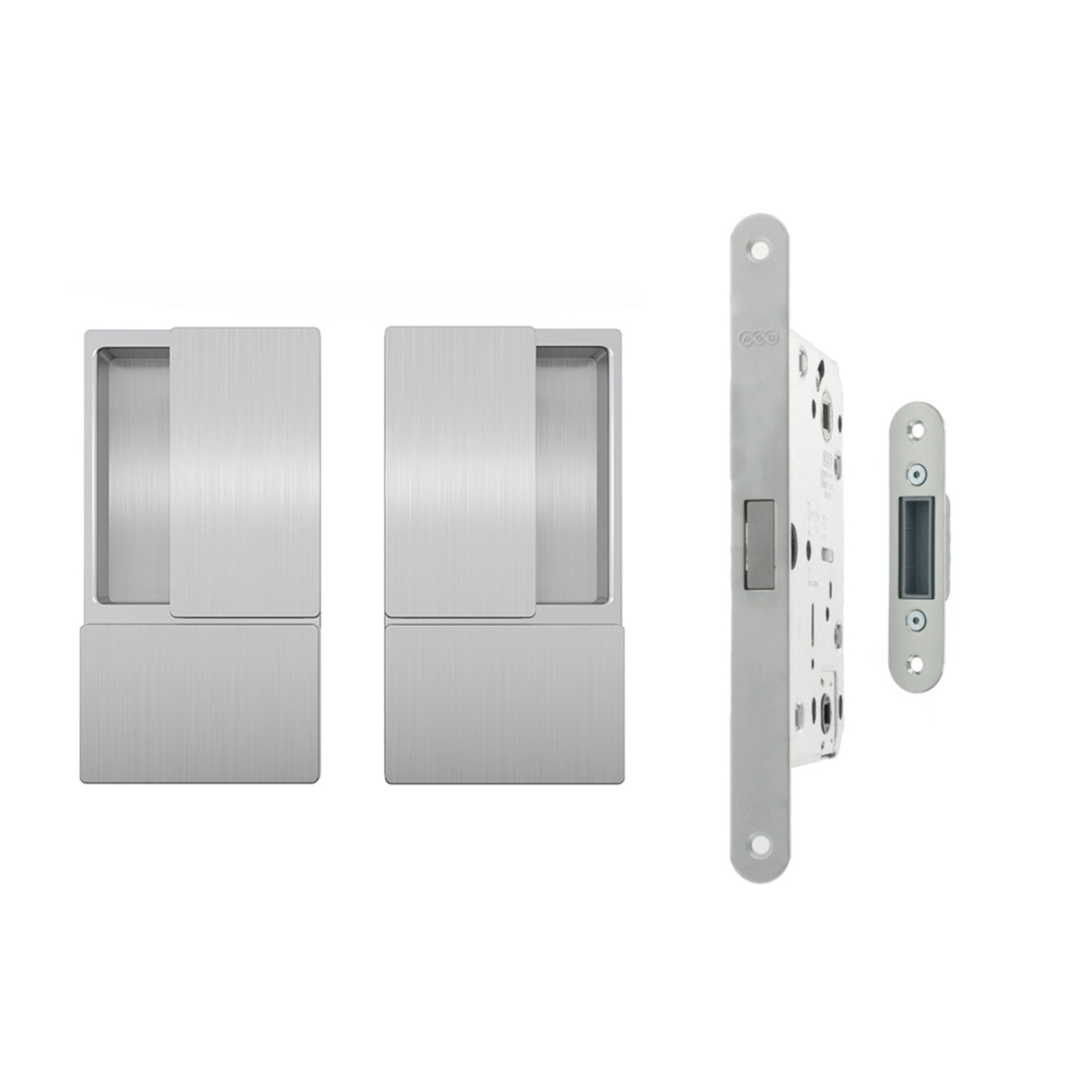 Quality image of AGB Wave Flush Door Handle & Latch Set - Satin Chrome | Sku. agbwlsc | available from Trade Door Handles.
