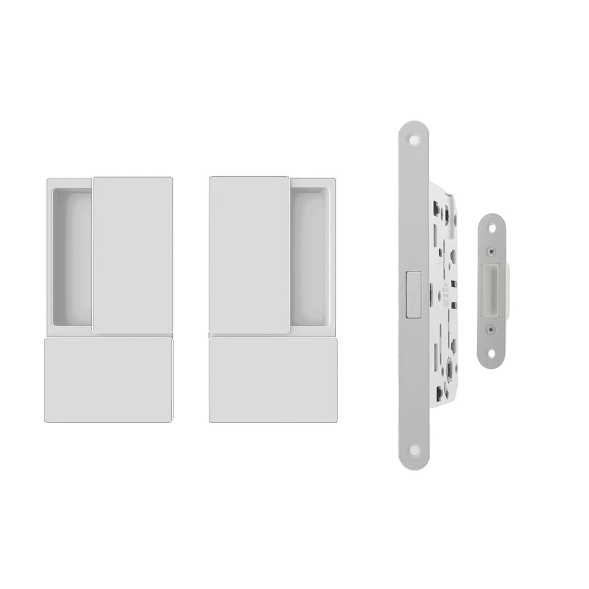 Quality image of AGB Wave Flush Door Handle & Latch Set - White | Sku. agbwlwh | available from Trade Door Handles.