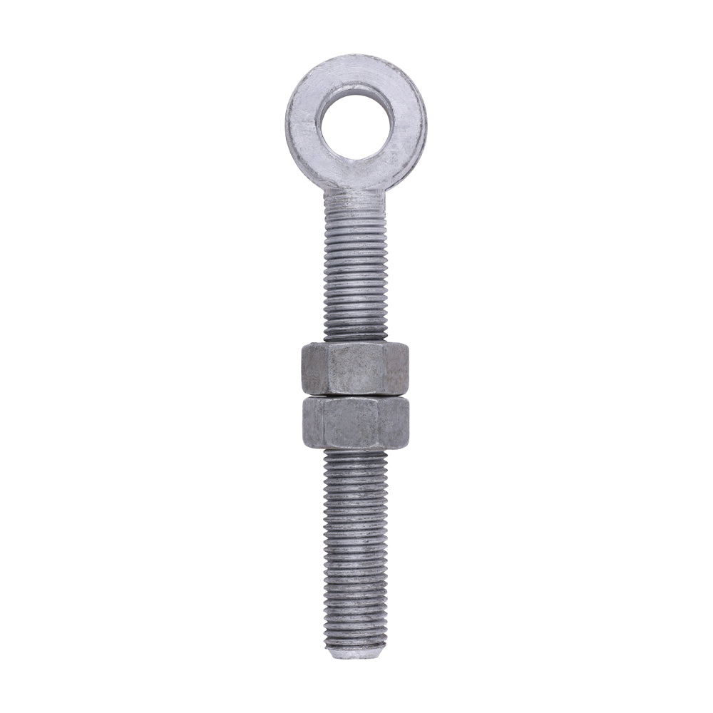 This is an image of Timco - Adjustable Gate Eye with Nuts - Hot Dipped Galvanised M22 x 150 (1 Each Unit) AGE22150GEA