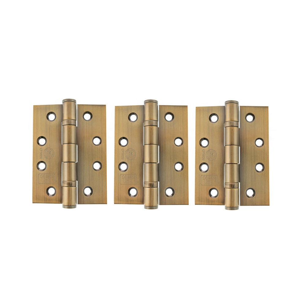 Quality image of Atlantic Ball Bearing Hinges Grade 13 Fire Rated 4" x 3" x 3mm set of 3 - Antique Brass | Sku. ah1433ab-3 | available from Trade Door Handles.