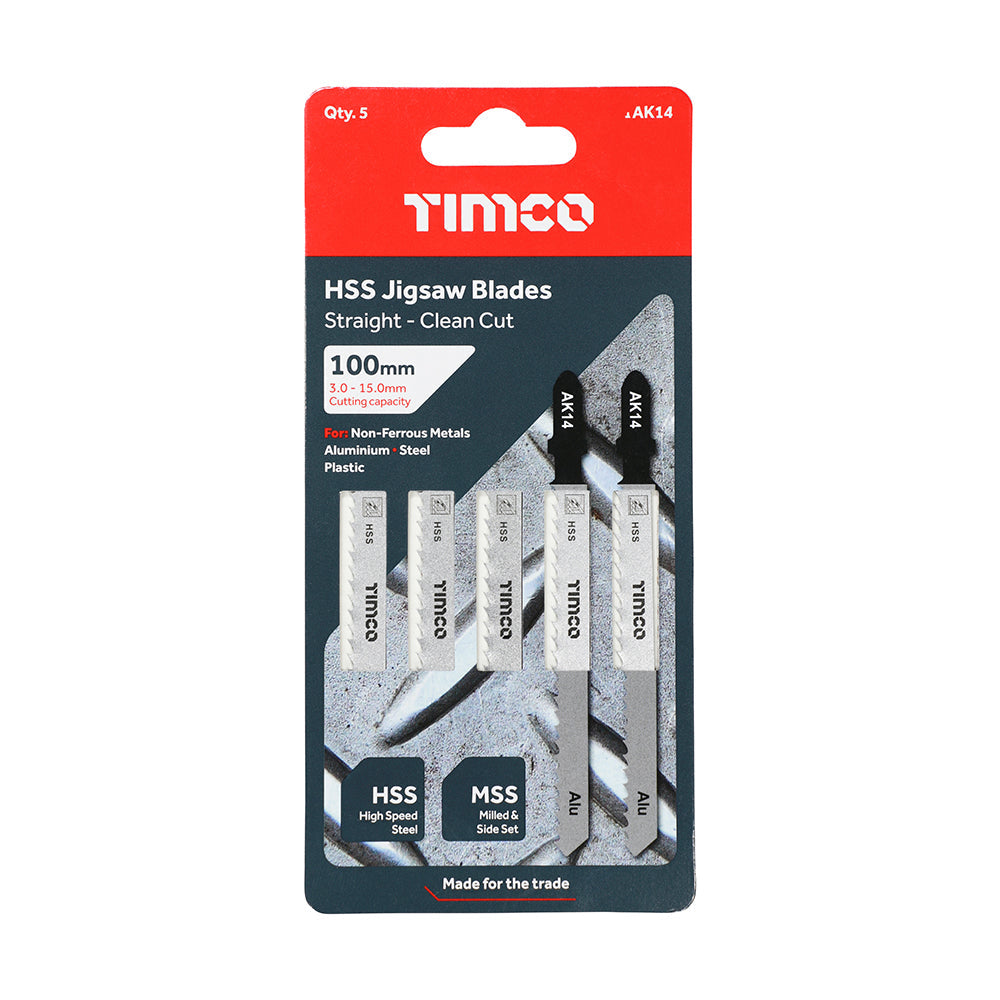This is an image of Timco - Jigsaw Blades - Metal Cutting - HSS Blades - T127D T127D (5 Pieces Pack) AK14