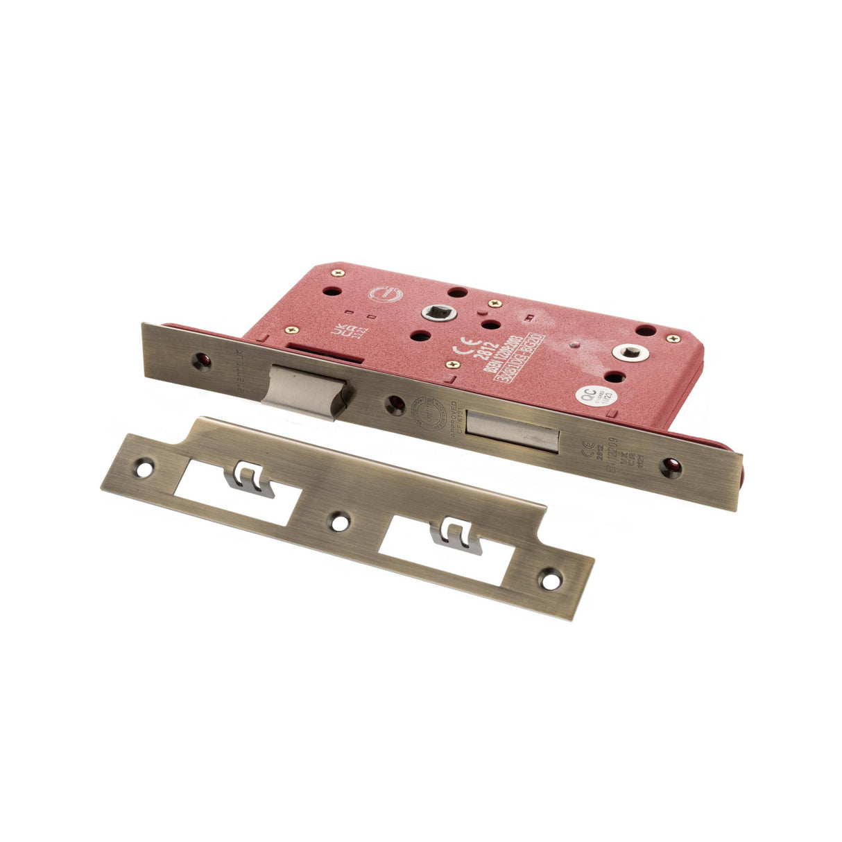 Quality image of Atlantic DIN Bathroom Lock Double Turn 60mm backset - Antique Brass | Sku. alkdinb60ab | available from Trade Door Handles.