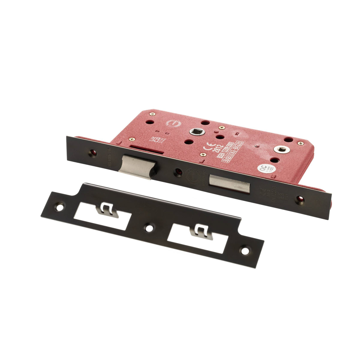 Quality image of Atlantic DIN Bathroom Lock Double Turn 60mm backset - Urban Dark Bronze | Sku. alkdinb60udb | available from Trade Door Handles.