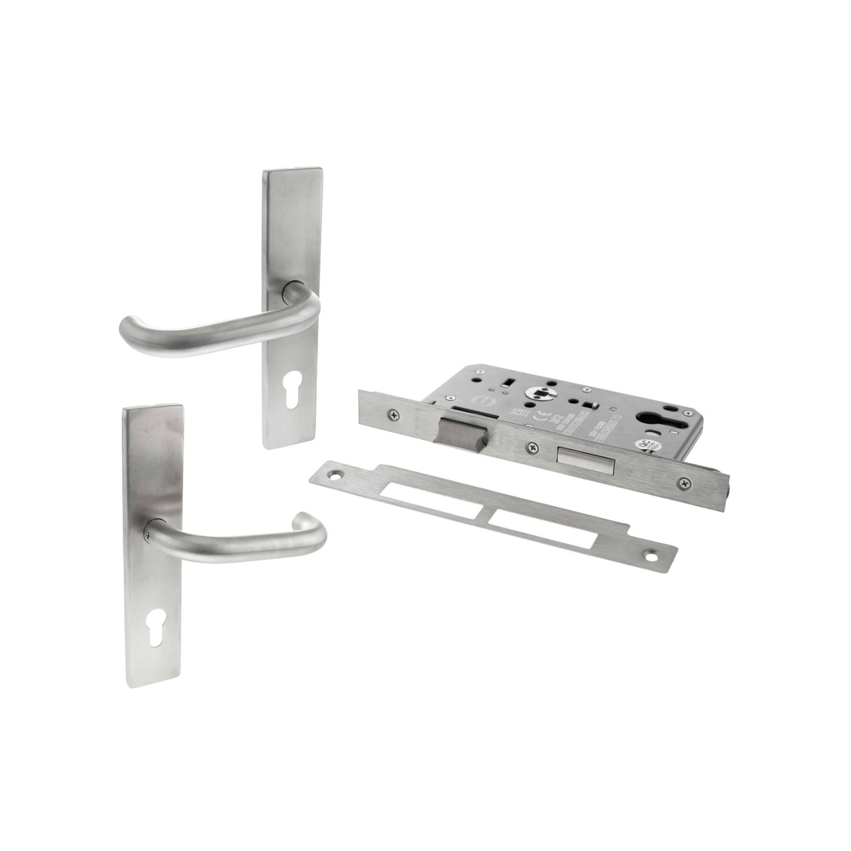 Quality image of Atlantic DIN Square Euro Profile Escape Sashlock Double Throw with RTD lever 60mm backset - Satin Stainless Steel | Sku. alkdinescs60sss | available from Trade Door Handles.