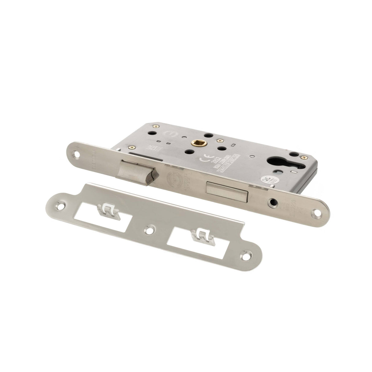 Quality image of Atlantic DIN Radius Euro Profile Sashlock Double Throw 60mm backset - Polished Stainless Steel | Sku. alkdinres60pss | available from Trade Door Handles.