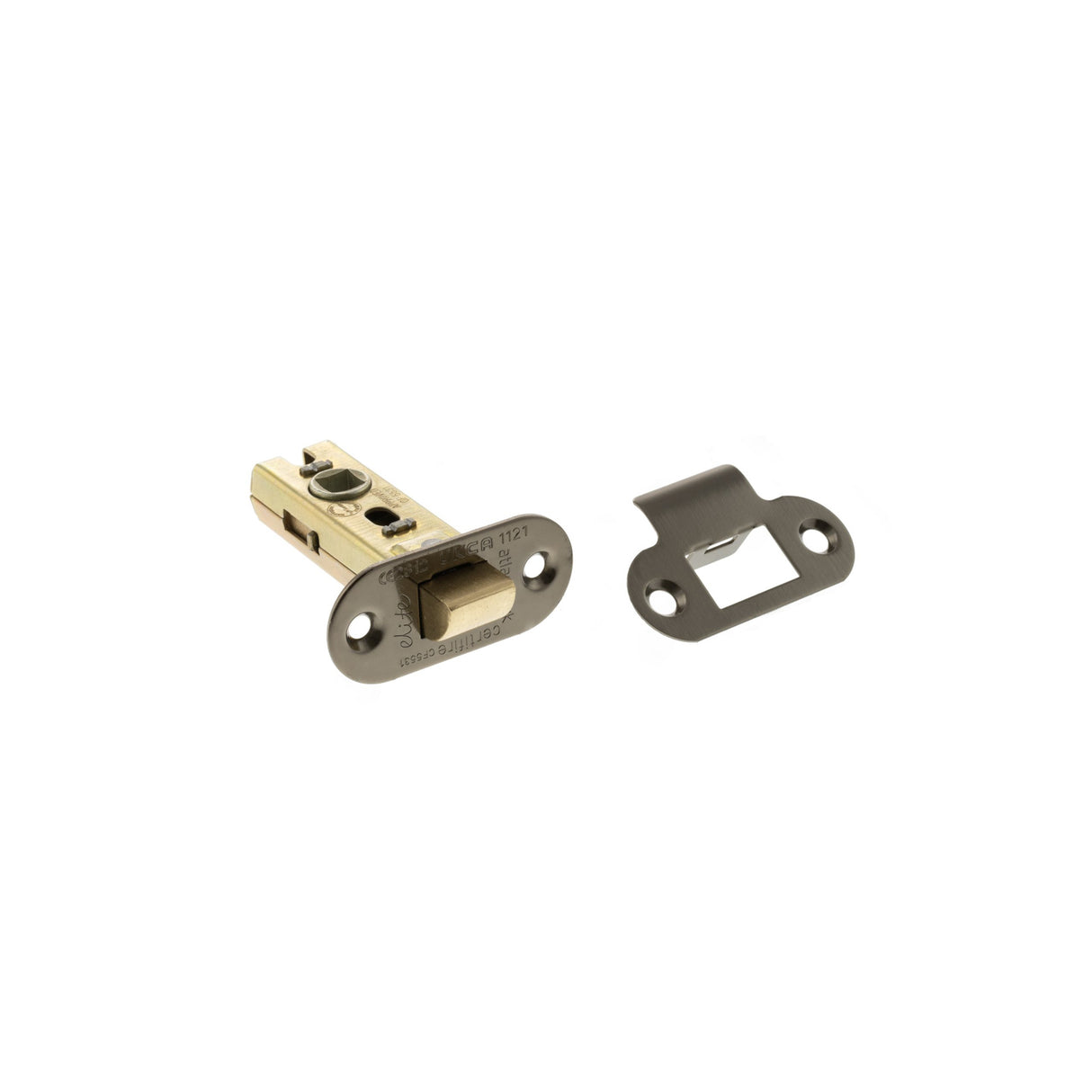 Quality image of Atlantic Fire-Rated CE Marked Bolt Through Tubular Radius Latch 2.5" - Black Nickel | Sku. alrce25bn | available from Trade Door Handles.