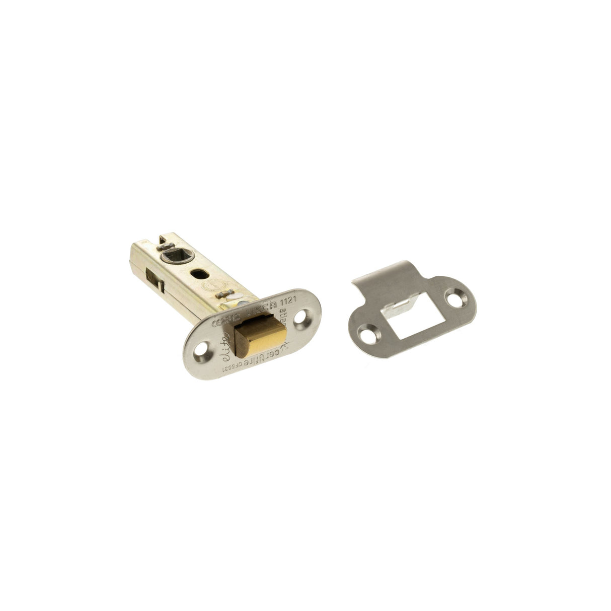 Quality image of Atlantic Fire-Rated CE Marked Bolt Through Tubular Radius Latch 3" - Polished Nickel | Sku. alrce3pn | available from Trade Door Handles.