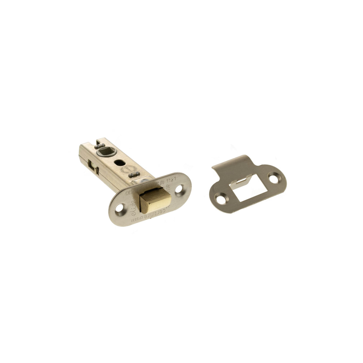 Quality image of Atlantic Fire-Rated CE Marked Bolt Through Tubular Radius Latch 3" - Satin Nickel | Sku. alrce3sn | available from Trade Door Handles.