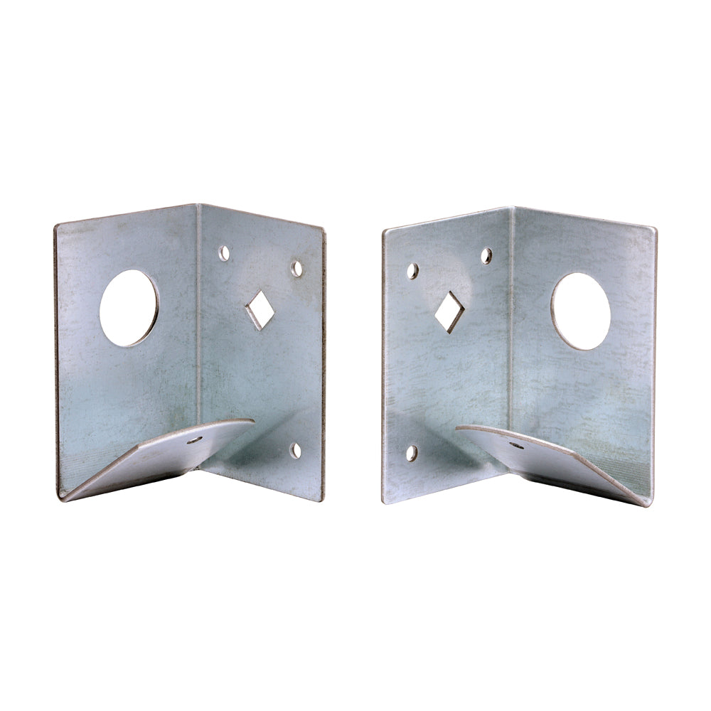 This is an image of Timco - Arris Rail Support Brackets - Galvanised 90 x 60 x 60 (1 Pairs Unit) ARBS