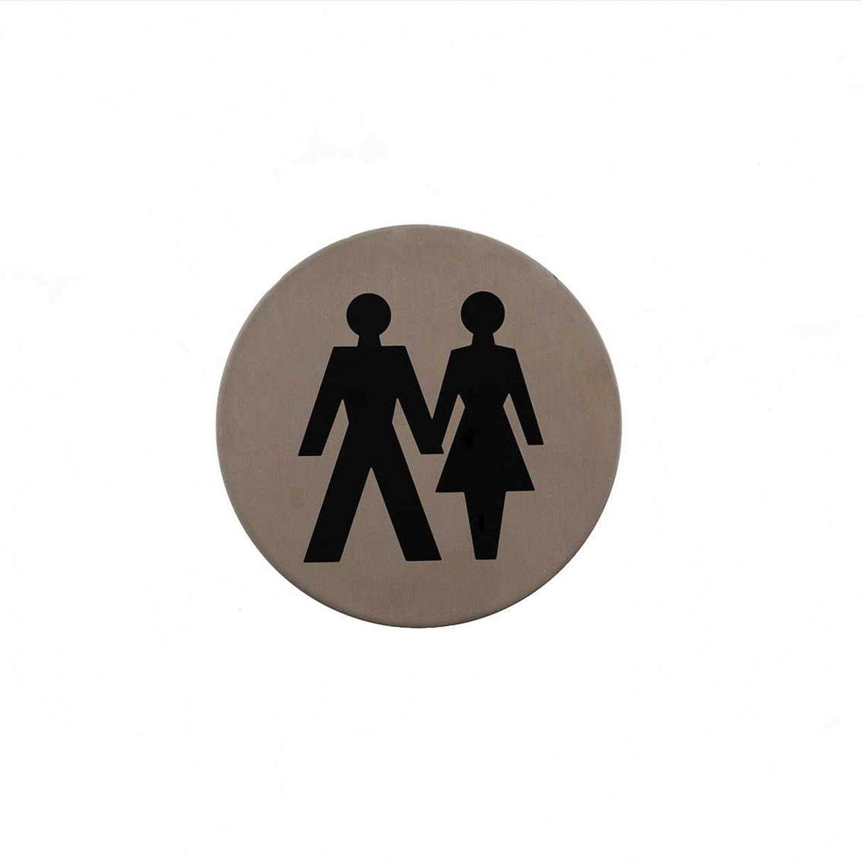 Quality image of Atlantic Unisex Disc Sign 3M Adhesive 75mm - Satin Stainless Steel | Sku. as75uasss | available from Trade Door Handles.