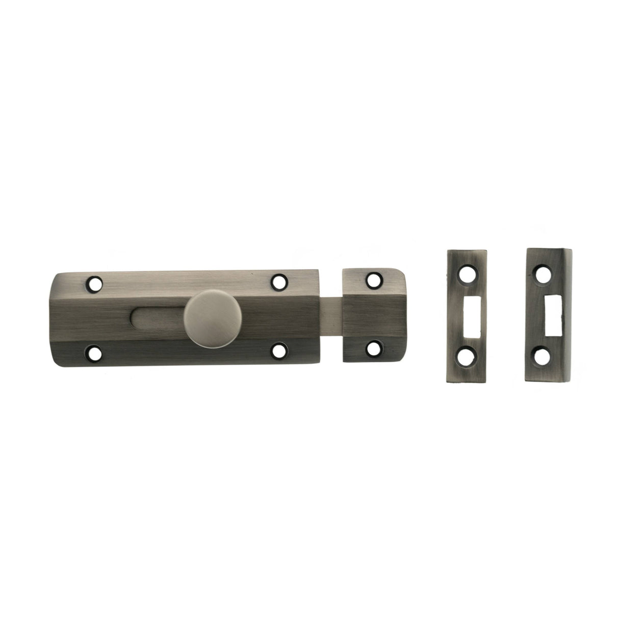 Quality image of Atlantic Solid Brass Surface Door Bolt 4" - Matt Gun Metal | Sku. asb4mbn | available from Trade Door Handles.