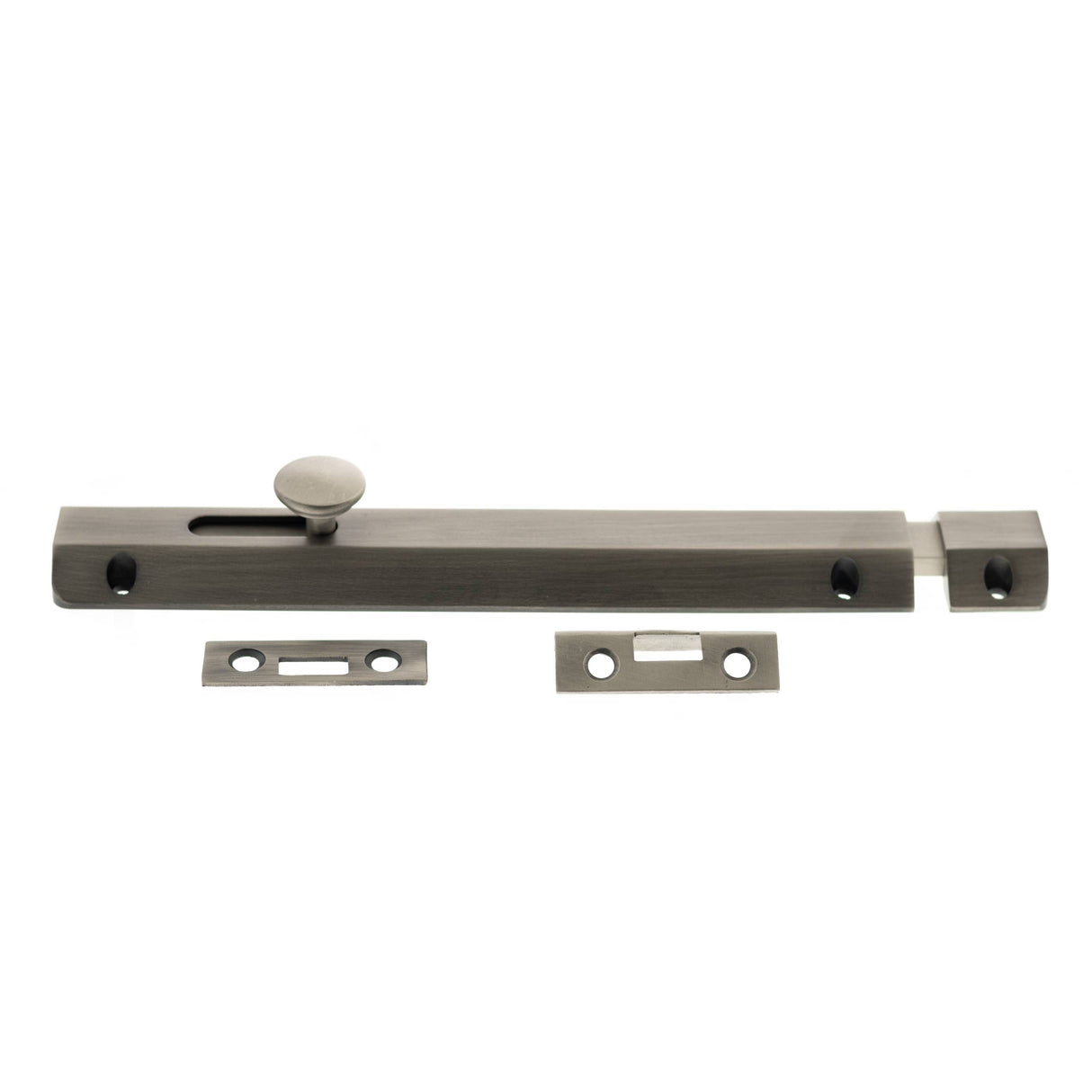 Quality image of Atlantic Solid Brass Surface Door Bolt 8" - Matt Gun Metal | Sku. asb8mbn | available from Trade Door Handles.