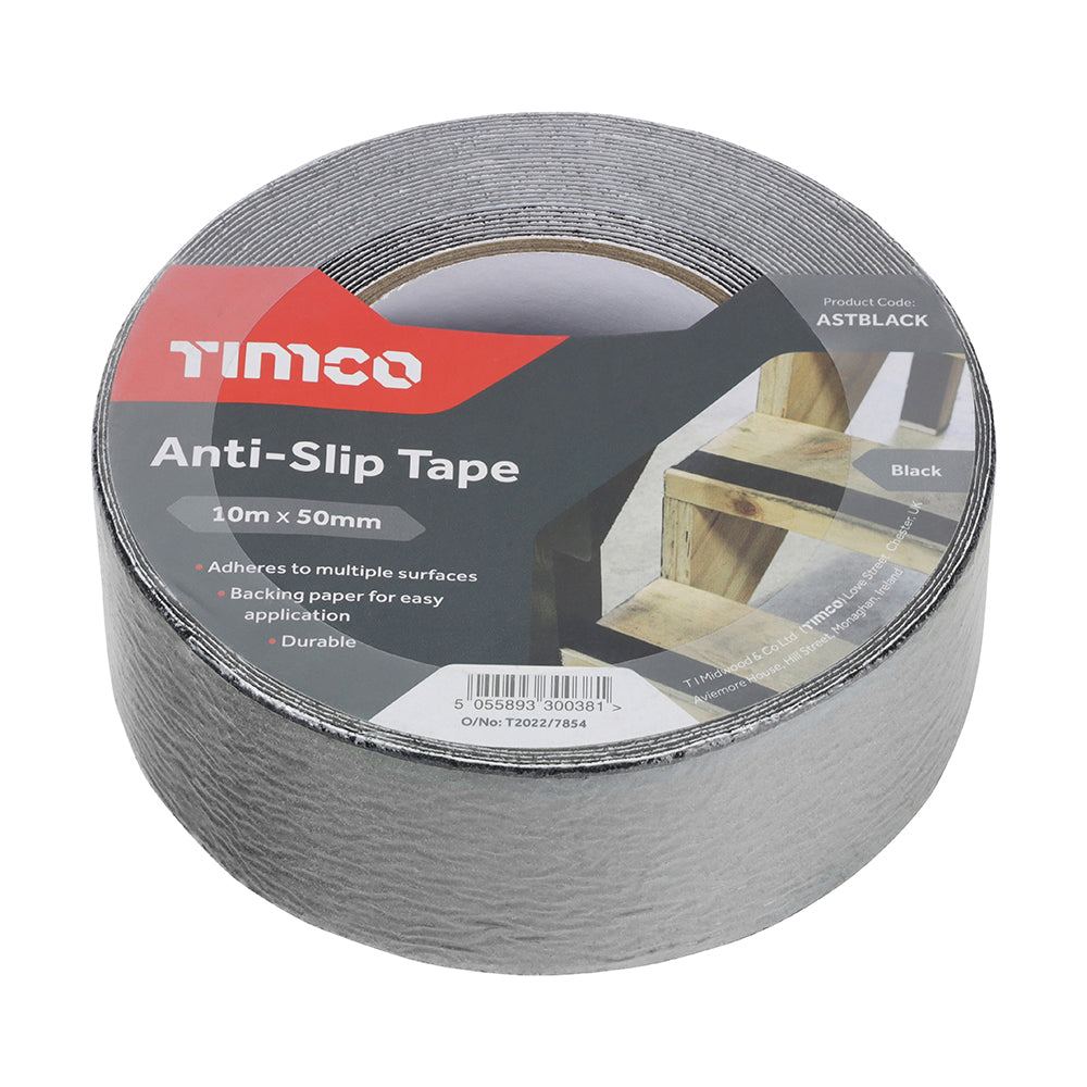 This is an image of Timco - Anti-Slip Tape - Black 10m x 50mm (1 Each Roll) PCSASTBLACK