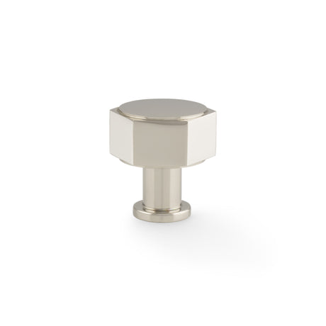 This is an image showing Alexander & Wilks - Vesper Hex Cabinet Knob - Polished Nickel aw828-33-pn available to order from Trade Door Handles in Kendal, quick delivery and discounted prices.