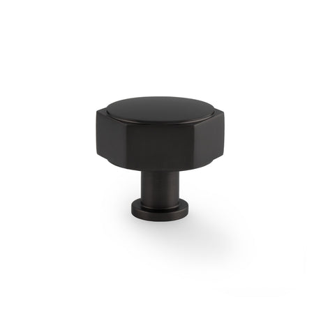 This is an image showing Alexander & Wilks - Vesper Hex Cabinet Knob - Black aw828-40-bl available to order from Trade Door Handles in Kendal, quick delivery and discounted prices.
