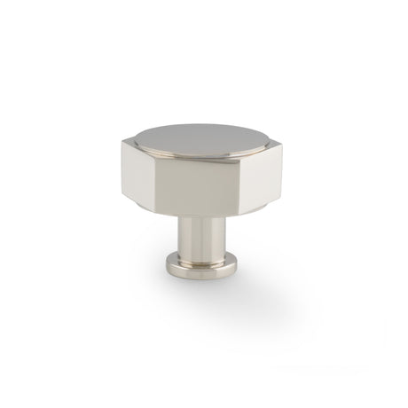 This is an image showing Alexander & Wilks - Vesper Hex Cabinet Knob - Polished Nickel aw828-40-pn available to order from Trade Door Handles in Kendal, quick delivery and discounted prices.