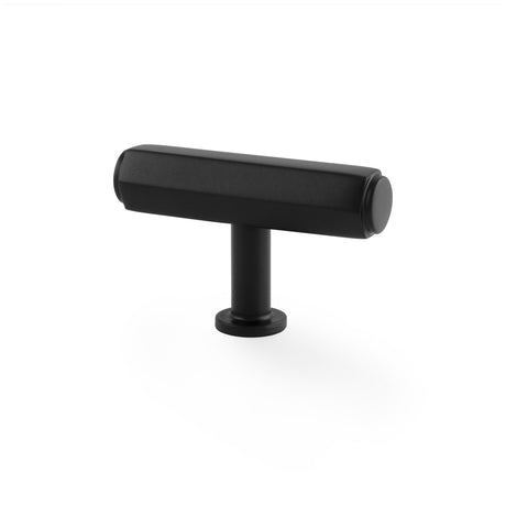 This is an image showing Alexander & Wilks - Vesper Hex T - Bar Cabinet Knob - Black aw829-55-bl available to order from Trade Door Handles in Kendal, quick delivery and discounted prices.