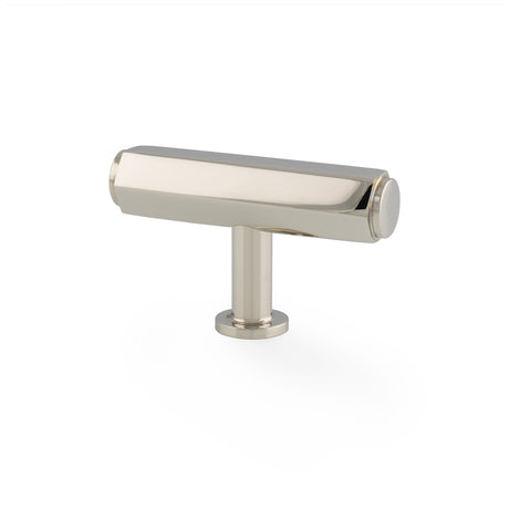 This is an image showing Alexander & Wilks - Vesper Hex T - Bar Cabinet Knob - Polished Nickel aw829-55-pn available to order from Trade Door Handles in Kendal, quick delivery and discounted prices.