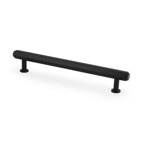 This is an image showing Alexander & Wilks - Vesper Hex T - Bar Cabinet Pull - Black - 160mm C/C aw830-160-bl available to order from Trade Door Handles in Kendal, quick delivery and discounted prices.